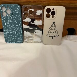 SHEIN Blue and White Phone Cases Set with Textured and Minimalist Designs